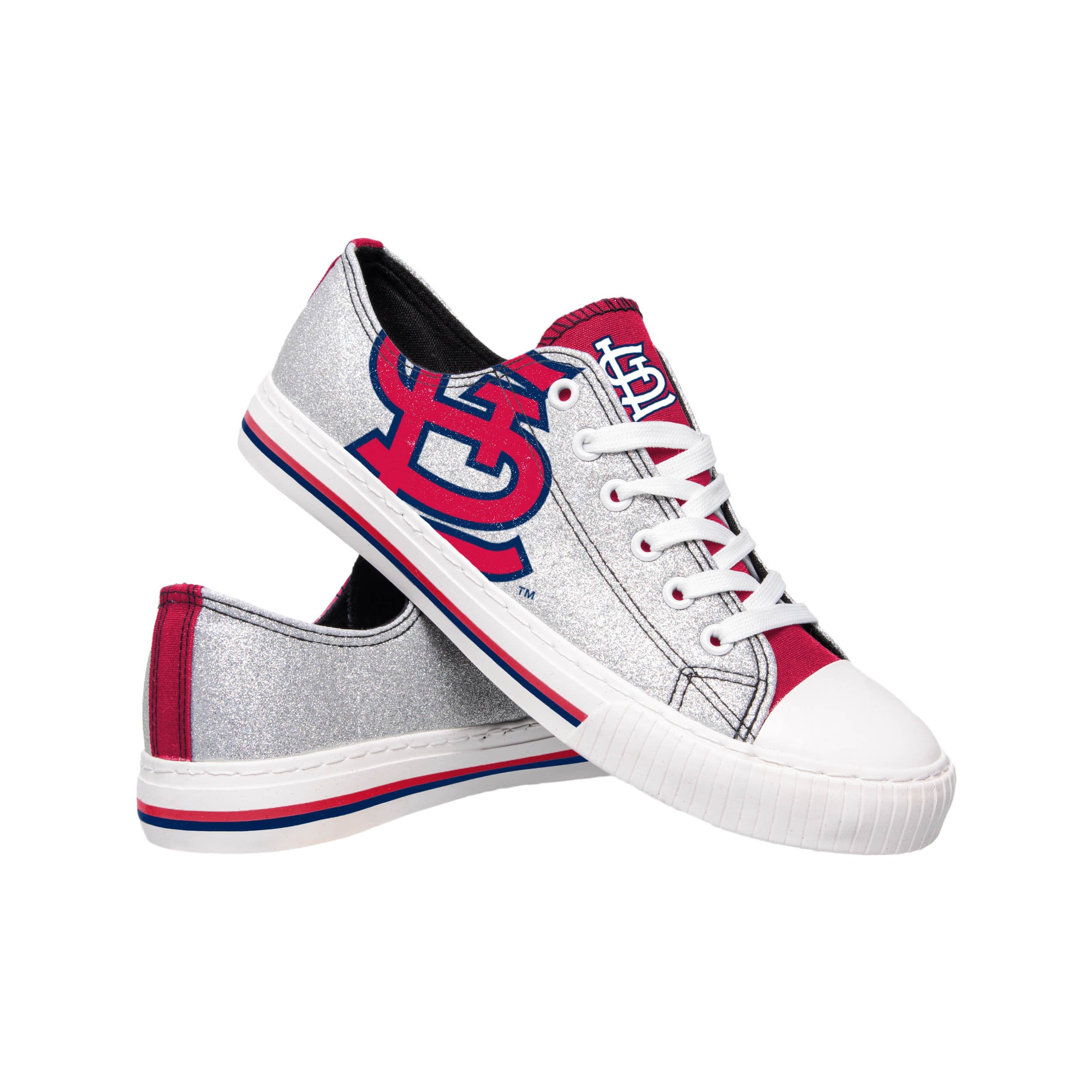 St. Louis Cardinals MLB Womens Glitter Low Top Canvas Shoes