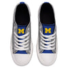 Michigan Wolverines NCAA Womens Glitter Low Top Canvas Shoes