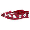 Wisconsin Badgers NCAA Womens Script Print Canvas Shoes
