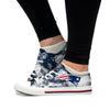 New England Patriots NFL Womens Low Top Tie-Dye Canvas Shoes