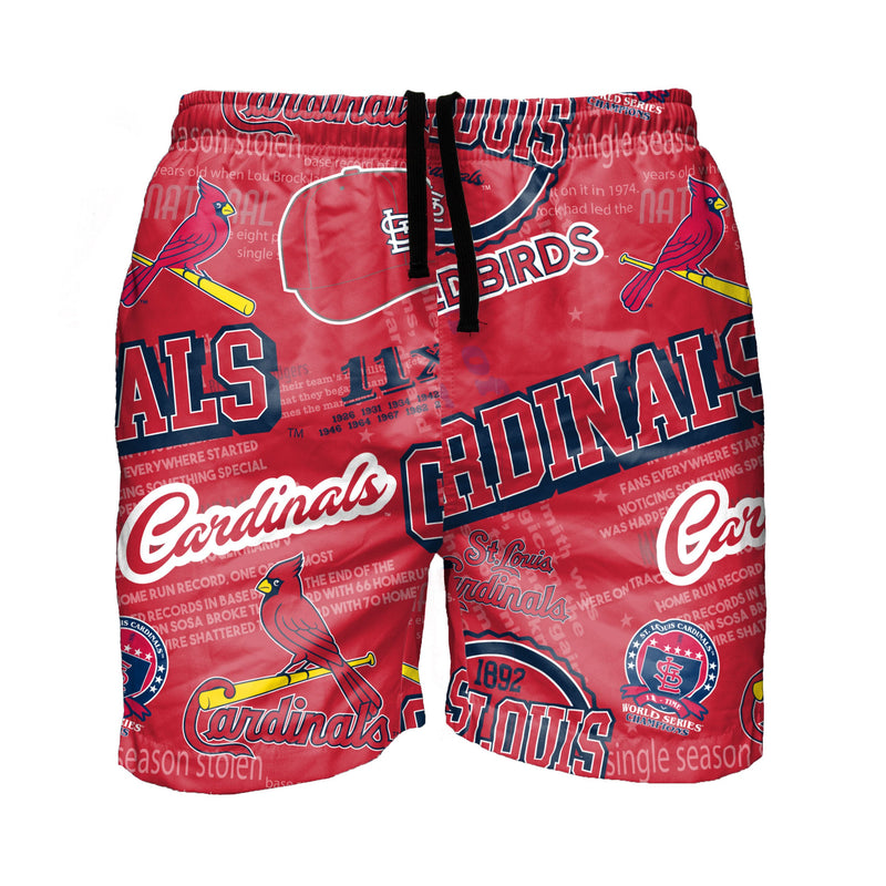 St Louis Cardinals MLB Mens Floral Slim Fit 5.5 Swimming Suit Trunks
