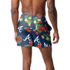 Atlanta Braves MLB Mens Floral Slim Fit 5.5" Swimming Suit Trunks