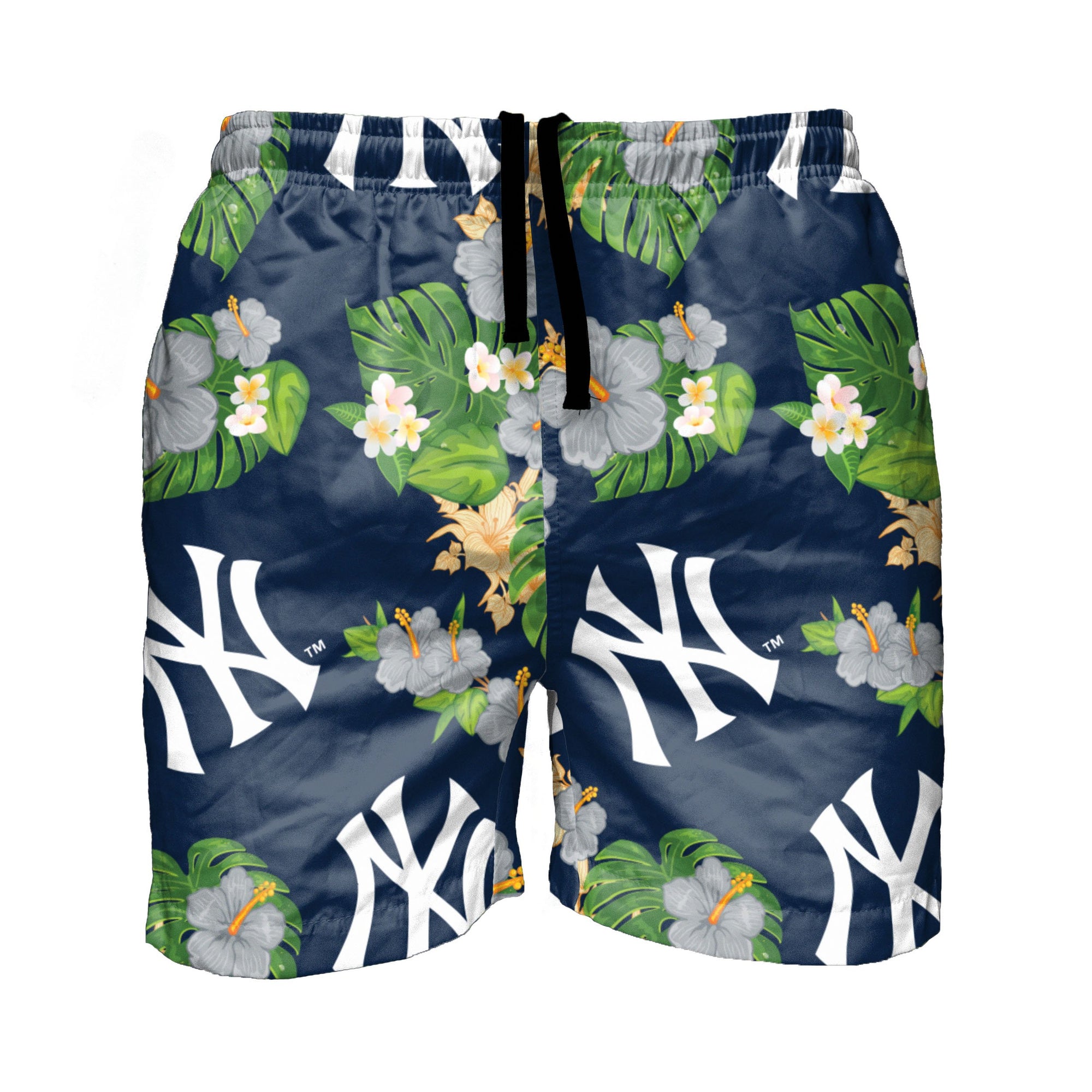 New York Yankees MLB Mens Floral Slim Fit 5.5" Swimming Suit Trunks