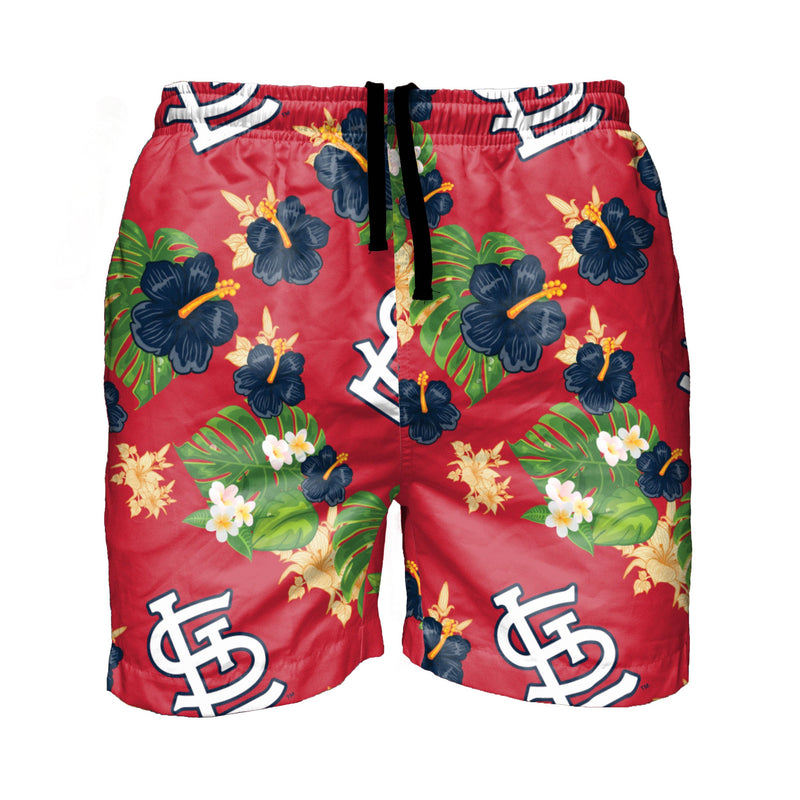 St Louis Cardinals MLB Mens Floral Slim Fit 5.5 Swimming Suit Trunks