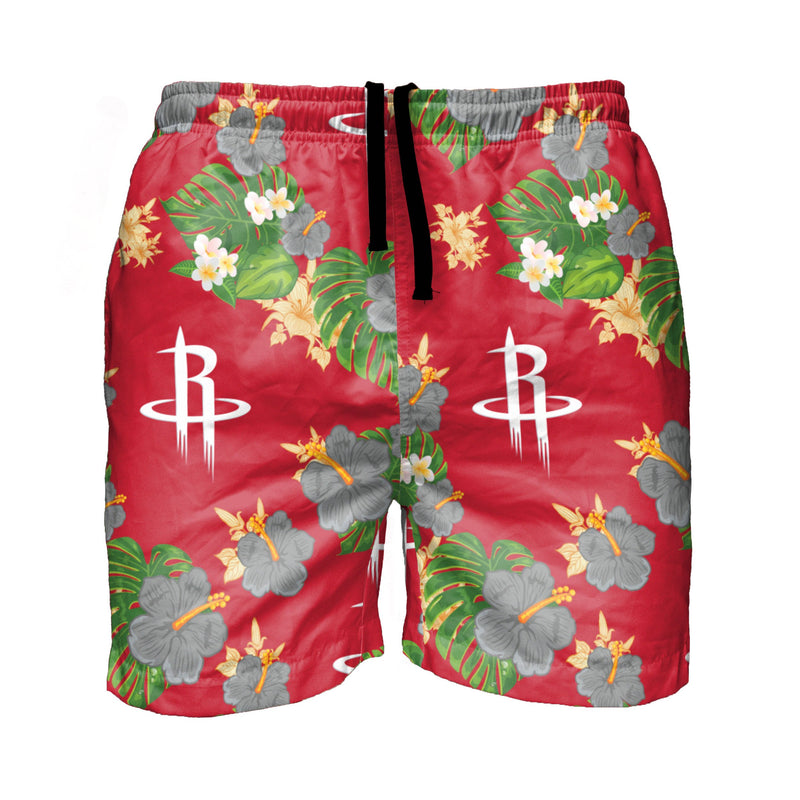 FOCO Houston Rockets Floral Swimming Trunks, Mens Size: L