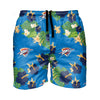 Oklahoma City Thunder NBA Mens Floral Slim Fit 5.5" Swimming Suit Trunks