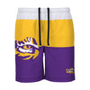 LSU Tigers NCAA Mens 3 Stripe Big Logo Swimming Trunks