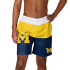 Michigan Wolverines NCAA Mens 3 Stripe Big Logo Swimming Trunks