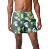 Michigan State Spartans NCAA Mens Floral Slim Fit 5.5" Swimming Suit Trunks