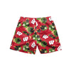 Wisconsin Badgers NCAA Mens Floral Slim Fit 5.5" Swimming Suit Trunks