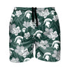 Michigan State Spartans NCAA Mens Hibiscus Slim Fit 5.5" Swimming Trunks