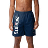 New England Patriots NFL Mens Solid Wordmark Traditional Swimming Trunks