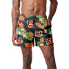 Cincinnati Bengals NFL Mens Floral Slim Fit 5.5" Swimming Suit Trunks