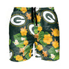 Green Bay Packers NFL Mens Floral Slim Fit 5.5" Swimming Suit Trunks