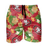 San Francisco 49ers NFL Mens Floral Slim Fit 5.5" Swimming Suit Trunks