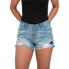 Carolina Panthers NFL Womens Team Logo Denim Shorts