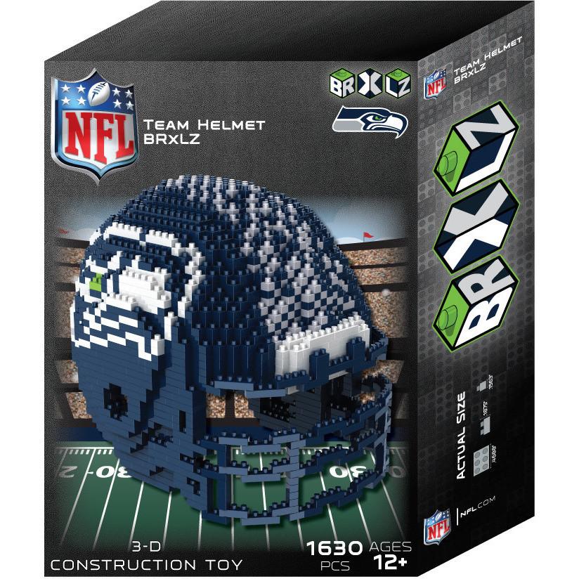 Seattle Seahawks NFL 3D BRXLZ Puzzle Helmet Set