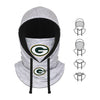 Green Bay Packers NFL Heather Gray Drawstring Hooded Gaiter Scarf