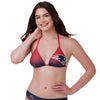 New England Patriots NFL Womens Gradient Big Logo Bikini Top