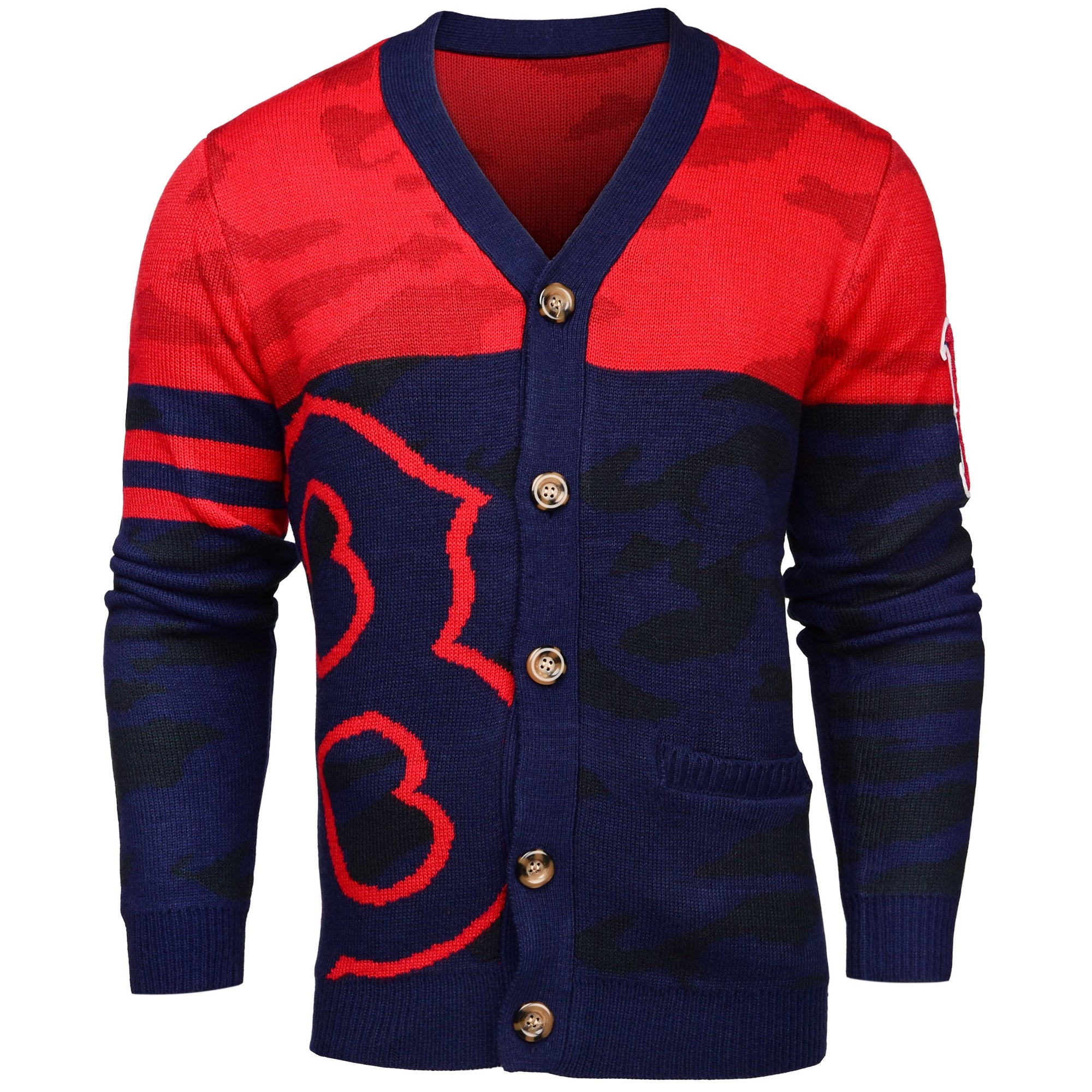 Boston Red Sox MLB Mens Camouflage Cardigan
