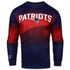 New England Patriots NFL Mens Printed Gradient Crew Neck Long Sleeve Shirt