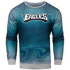 Philadelphia Eagles NFL Mens Printed Gradient Crew Neck Long Sleeve Shirt