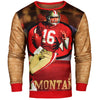 San Francisco 49ers NFL Joe Montana Retired Player Photo Print Sweater
