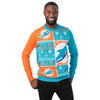 Miami Dolphins NFL Mens Busy Block Snowfall Sweater