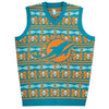 Miami Dolphins Aztec Print Ugly Sweater Vest