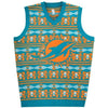 Miami Dolphins Aztec Print Ugly Sweater Vest