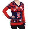Boston Red Sox Womens Big Logo V-Neck Sweater