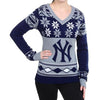 New York Yankees Womens Big Logo V-Neck Sweater