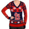 St. Louis Cardinals Womens Big Logo V-Neck Sweater