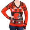 Cleveland Browns Womens Big Logo V-Neck Sweater