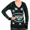 New York Jets Womens Big Logo V-Neck Sweater