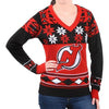 New Jersey Devils Womens Big Logo V-Neck Sweater