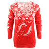 New Jersey Devils NHL Womens Snowflake V-Neck Sweater