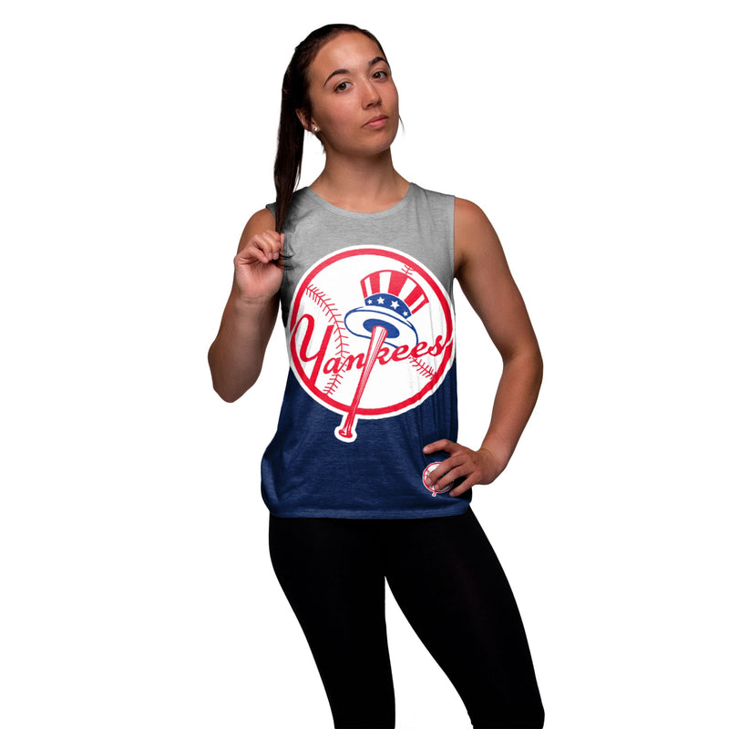 New York Yankees MLB Womens Strapped V-Back Sleeveless Top