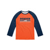 Denver Broncos NFL Mens Colorblock Wordmark Raglan T-Shirt