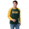Green Bay Packers NFL Mens Colorblock Wordmark Raglan T-Shirt