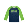 Seattle Seahawks NFL Mens Colorblock Wordmark Raglan T-Shirt