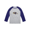 Baltimore Ravens NFL Mens Gray Big Logo Raglan T-Shirt