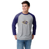 Baltimore Ravens NFL Mens Gray Big Logo Raglan T-Shirt