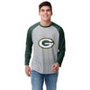 Green Bay Packers NFL Mens Gray Big Logo Raglan T-Shirt