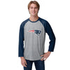New England Patriots NFL Mens Gray Big Logo Raglan T-Shirt