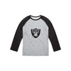 Las Vegas Raiders NFL Mens Gray Big Logo Raglan T-Shirt