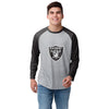 Las Vegas Raiders NFL Mens Gray Big Logo Raglan T-Shirt
