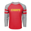 Kansas City Chiefs NFL Mens Team Stripe Wordmark Raglan T-Shirt