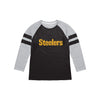 Pittsburgh Steelers NFL Mens Team Stripe Wordmark Raglan T-Shirt