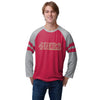 San Francisco 49ers NFL Mens Team Stripe Wordmark Raglan T-Shirt